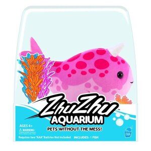 Zhu Zhu Pets Aquarium Toy Pink Fish Coral The Narwhal Motorized Interactive NEW